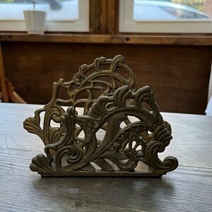 Vintage brass napkin holder